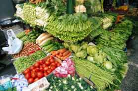 market stall vegetables